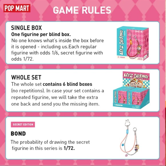 POP MART The Monsters Let's Checkmate Series-Pendant Blind Box Labubu Authentic - Picture 9 of 12